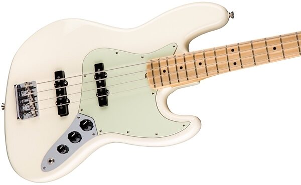Fender American Pro Jazz Electric Bass, Maple Fingerboard (with Case), Olympic White View 2