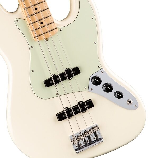 Fender American Pro Jazz Electric Bass, Maple Fingerboard (with Case), Olympic White View 3