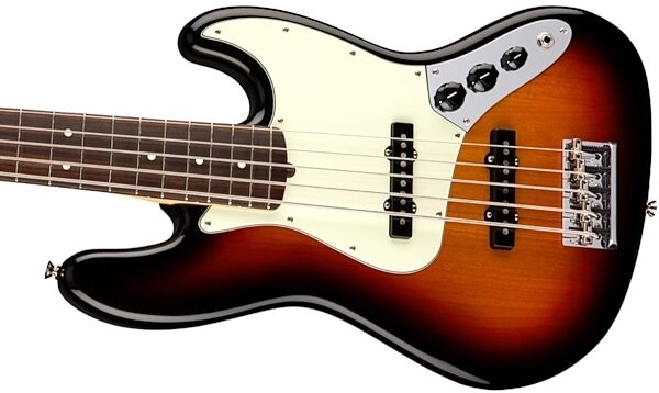 Fender American Pro Jazz V Electric Bass, 5-String (Rosewood Fingerboard, with Case), 3-Color Sunburst View 2