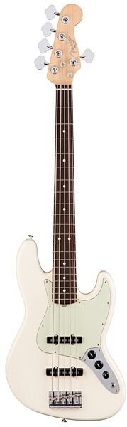 Fender American Pro Jazz V Electric Bass, 5-String (Rosewood Fingerboard, with Case), Olympic White