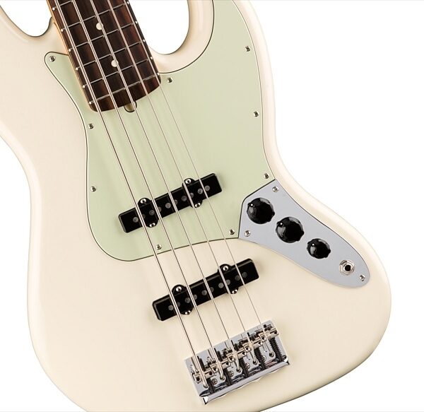 Fender American Pro Jazz V Electric Bass, 5-String (Rosewood Fingerboard, with Case), Olympic White View 4