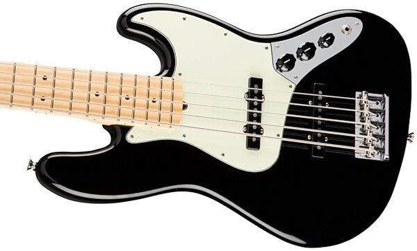 Fender American Pro Jazz V Electric Bass, 5-String (Maple Fingerboard, with Case), Black View 2