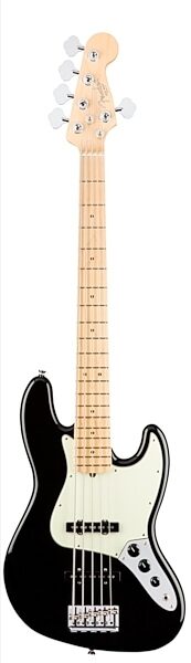 Fender American Pro Jazz V Electric Bass, 5-String (Maple Fingerboard, with Case), Black