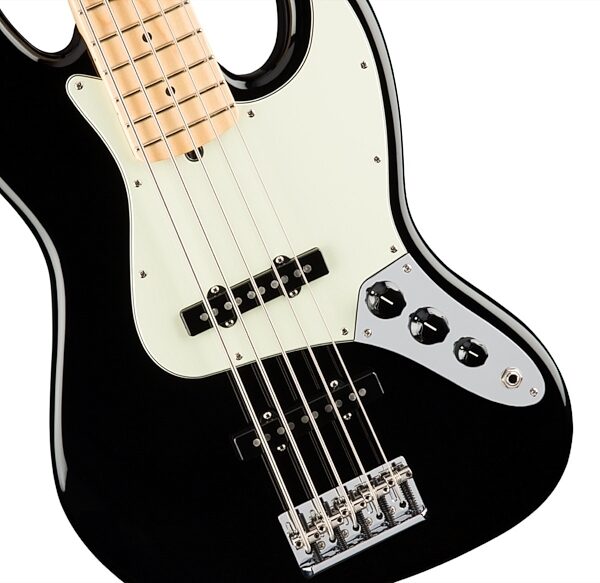 Fender American Pro Jazz V Electric Bass, 5-String (Maple Fingerboard, with Case), Black View 4