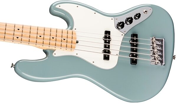 Fender American Pro Jazz V Electric Bass, 5-String (Maple Fingerboard, with Case), Sonic Gray View 5