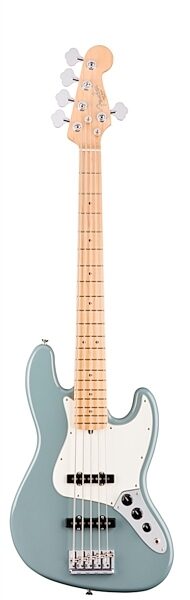 Fender American Pro Jazz V Electric Bass, 5-String (Maple Fingerboard, with Case), Sonic Gray