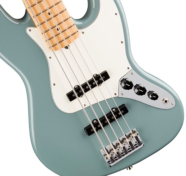 Fender American Pro Jazz V Electric Bass, 5-String (Maple Fingerboard, with Case), Sonic Gray View 4