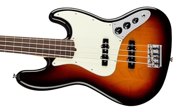 Fender American Pro Jazz Fretless Electric Bass (with Case), 3-Color Sunburst View 1