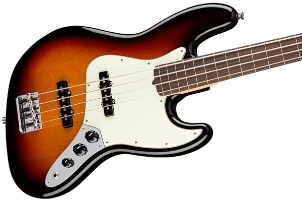 Fender American Pro Jazz Fretless Electric Bass (with Case), 3-Color Sunburst View 2
