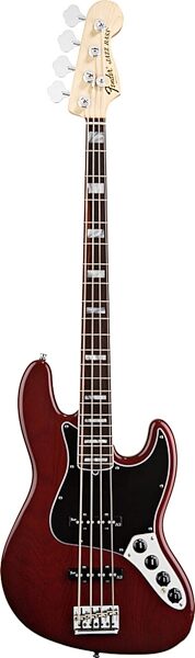 Fender American Deluxe Jazz Electric Bass (Rosewood with Case), Wine Red Transparent
