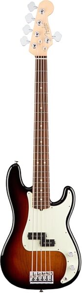 Fender American Pro Precision V Electric Bass, 5-String (Rosewood Fingerboard, with Case), 3-Color Sunburst