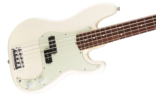 Fender American Pro Precision V Electric Bass, 5-String (Rosewood Fingerboard, with Case), Olympic White View 1