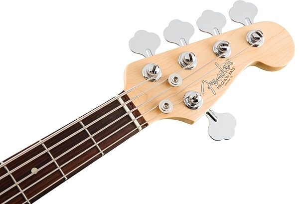Fender American Pro Precision V Electric Bass, 5-String (Rosewood Fingerboard, with Case), Olympic White View 2