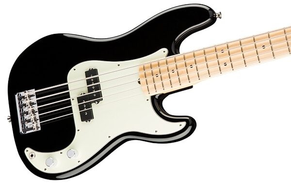 Fender American Pro Precision V Electric Bass, 5-String (Maple Fingerboard, with Case), Black View 1