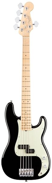 Fender American Pro Precision V Electric Bass, 5-String (Maple Fingerboard, with Case), Black