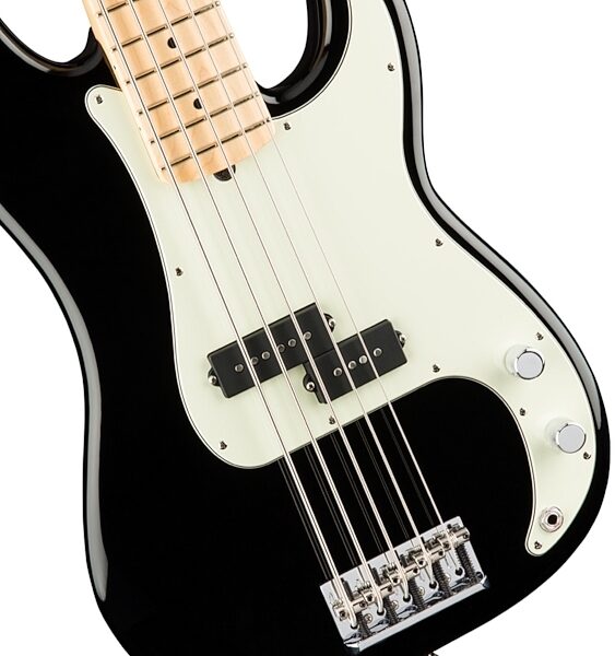 Fender American Pro Precision V Electric Bass, 5-String (Maple Fingerboard, with Case), Black View 5