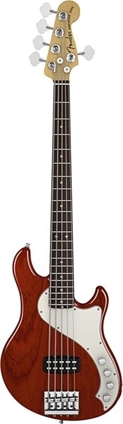 Fender American Deluxe Dimension V Electric Bass, Rosewood Fingerboard (with Case), Cayenne Burst