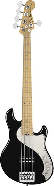 Fender American Deluxe Dimension V Electric Bass, Maple Fingerboard (with Case), Black