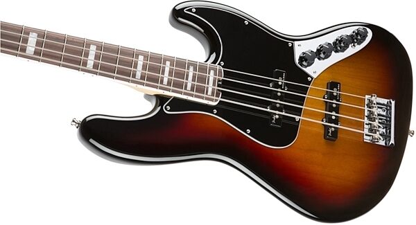 Fender American Elite Jazz Bass (Rosewood, with Case), 3-Color Sunburst Body Left