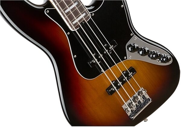 Fender American Elite Jazz Bass (Rosewood, with Case), 3-Color Sunburst BodyFront