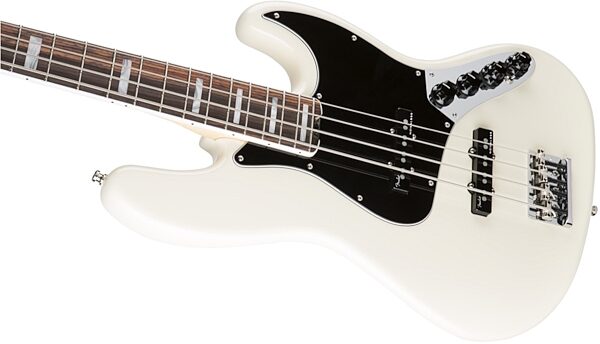 Fender American Elite Jazz Bass (Rosewood, with Case), Olympic White Body Left