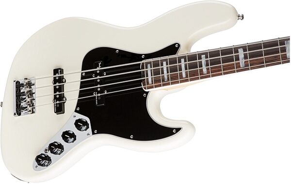 Fender American Elite Jazz Bass (Rosewood, with Case), Olympic White Body Right