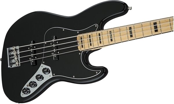 Fender American Elite Jazz Bass (Maple, with Case), Black Body Right