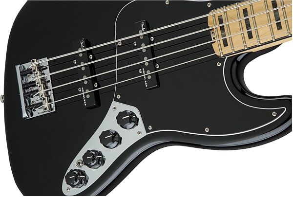 Fender American Elite Jazz Bass (Maple, with Case), Black Front Body