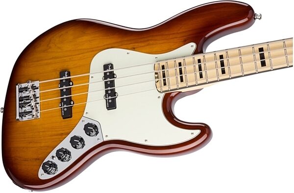 Fender American Elite Jazz Bass (Maple, with Case), Ash Tobacco Burst Body Right