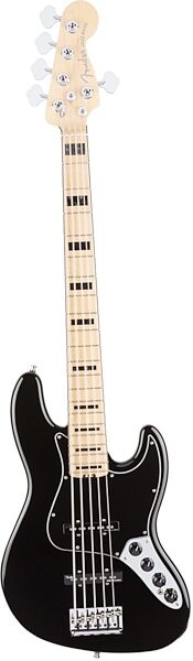 Fender American Elite V Jazz Bass, 5-String (Maple, with Case), Black