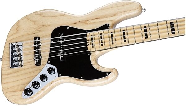 Fender American Elite V Jazz Bass, 5-String (Maple, with Case), Natural Body Right