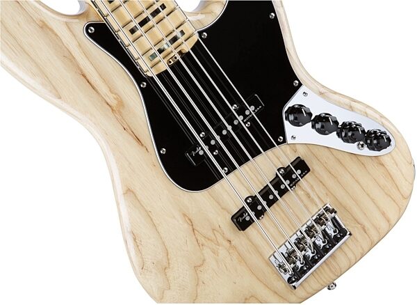 Fender American Elite V Jazz Bass, 5-String (Maple, with Case), Natural Front Body