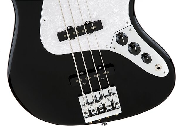 Fender USA Geddy Lee Jazz Electric Bass, Maple Fingerboard (with Case), Black, USED, Blemished, Action Position Back