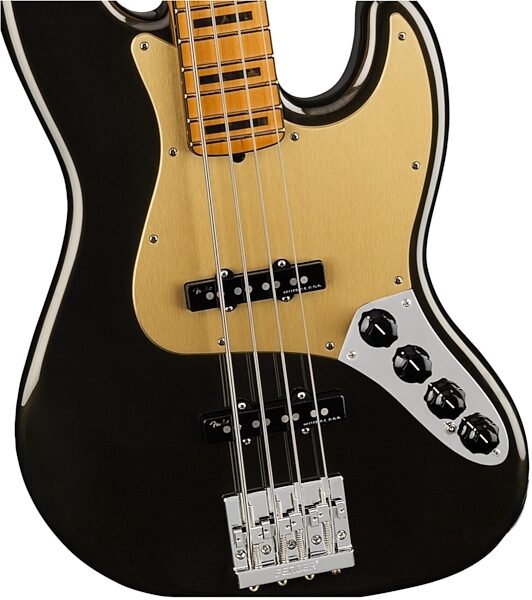 Fender American Ultra Jazz Electric Bass, Maple Fingerboard (with Case), Texas Tea, USED, Blemished, View