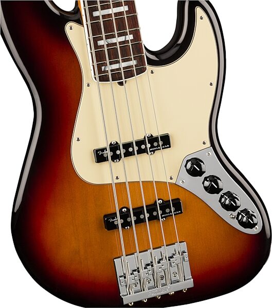 Fender American Ultra Jazz V Electric Bass, 5-String, Rosewood Fingerboard (with Case), Action Position Back