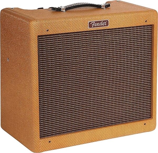 Fender Special Run Blues Junior Guitar Combo Amplifier (15 Watts, 1x12"), Lacquer Tweed, USED, Warehouse Resealed, Angle