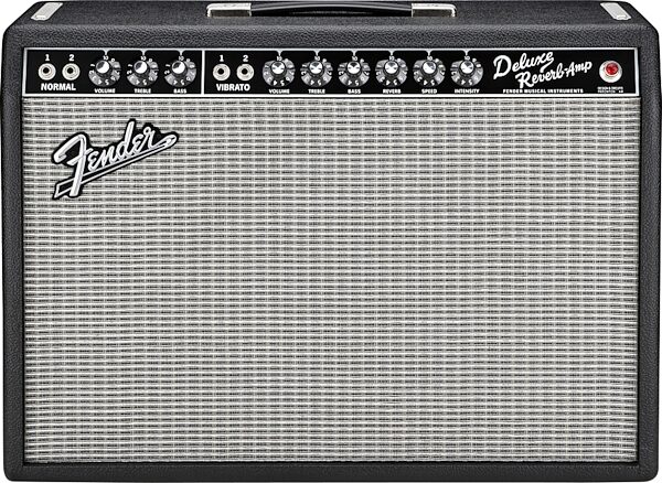 Fender '65 Deluxe Reverb Vintage Reissue Guitar Combo Amplifier (22 Watts, 1x12"), Black, Black - Front
