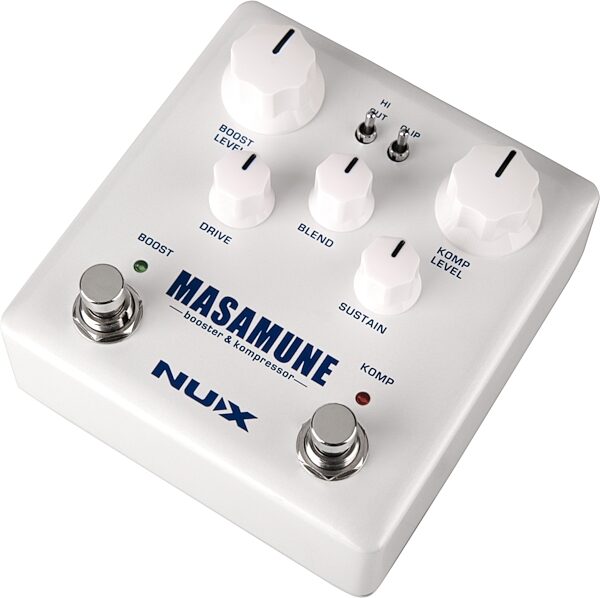 NUX Masamune 2-in-1 Compressor and Boost Pedal, Angled Front