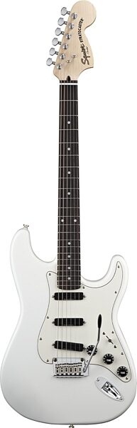 Squier Deluxe Hot Rails Stratocaster Electric Guitar, Olympic White
