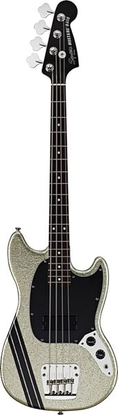 Squier Mikey Way Mustang Electric Bass, Silver Sparkle