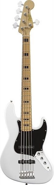 Squier Vintage Modified Jazz V Electric Bass, 5-String, Olympic White