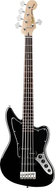 Squier Vintage Modified Jaguar V Electric Bass, 5-String, Black