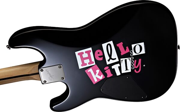 Squier Hello Kitty Stratocaster Electric Guitar, Black Back