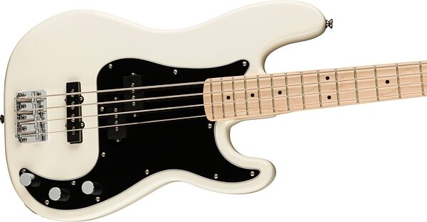 Squier Affinity Precision PJ Electric Bass, Maple Fingerboard, Olympic White, Action Position Back