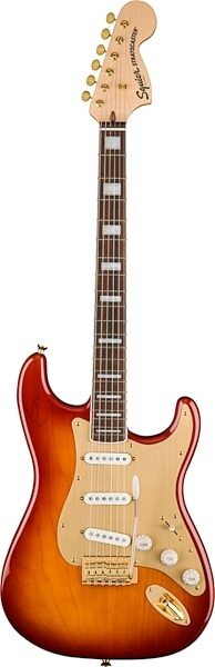 Squier 40th Anniversary Stratocaster Gold Edition Electric Guitar, with Laurel Fingerboard, Action Position Back