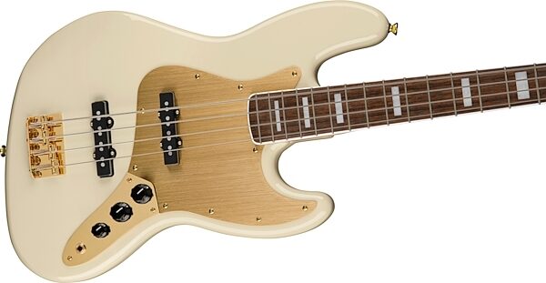 Squier 40th Anniversary Jazz Gold Edition Electric Bass, with Laurel Fingerboard, Action Position Back
