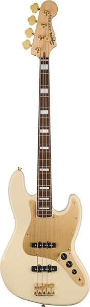 Squier 40th Anniversary Jazz Gold Edition Electric Bass, with Laurel Fingerboard, Action Position Back
