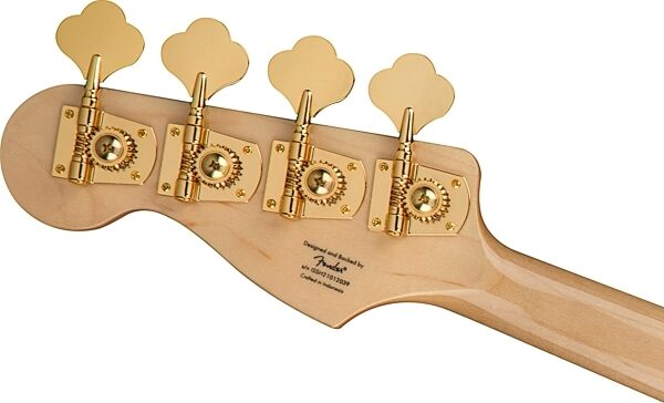 Squier 40th Anniversary Jazz Gold Edition Electric Bass, with Laurel Fingerboard, Action Position Back