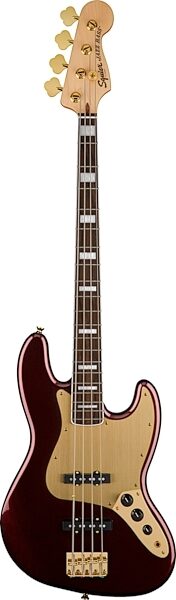 Squier 40th Anniversary Jazz Gold Edition Electric Bass, with Laurel Fingerboard, Action Position Front