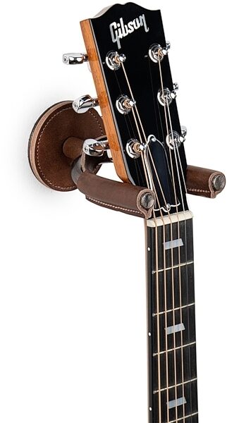 Levy's Smoke Forged Guitar Hanger, Brown Leather, view